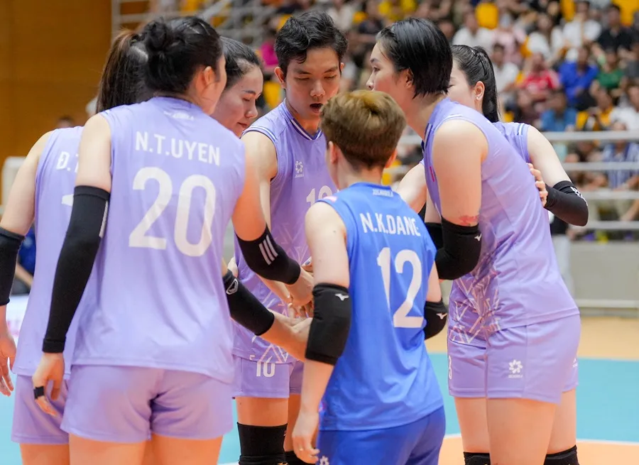 Đội tuyển bóng chuyền nữ Việt Nam đã có chiến thắng đầu tay. Ảnh: VFV