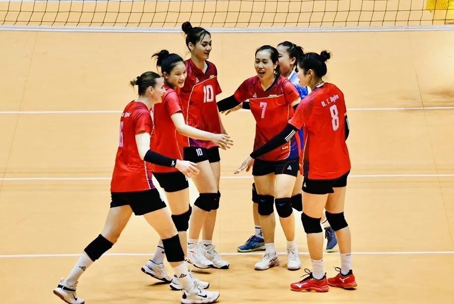 Đội nữ Geleximco Thái Bình vẫn tập luyện chuyên môn thời gian qua và đảm bảo tinh thần tốt nhất. Ảnh: DŨNG PHƯƠNG