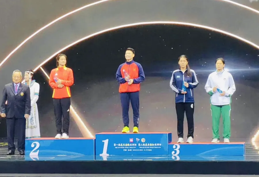 Tuyển thủ wushu Việt Nam đã giành HCV tại cúp châu Á 2025. Ảnh: MINH MINH