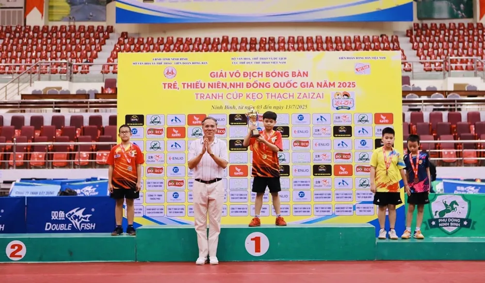 VĐV trẻ của TPHCM đã giành được kết quả quan trọng trong giải bóng bàn trẻ, thiếu niên, nhi đồng quốc gia 2025. Ảnh: MINH MINH