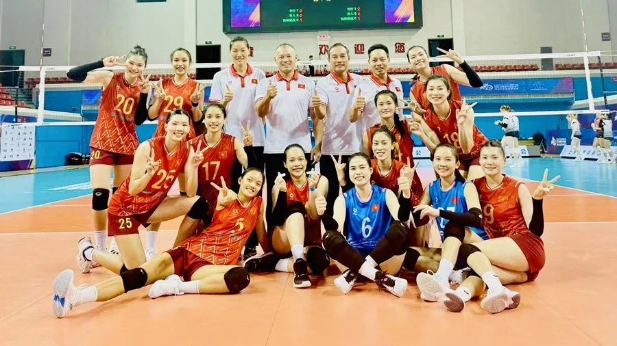 Đội tuyển bóng chuyền nữ Việt Nam kết thúc giải Shanghai Future Stars 2025 ở vị trí hạng 4. Ảnh: KARL LIM