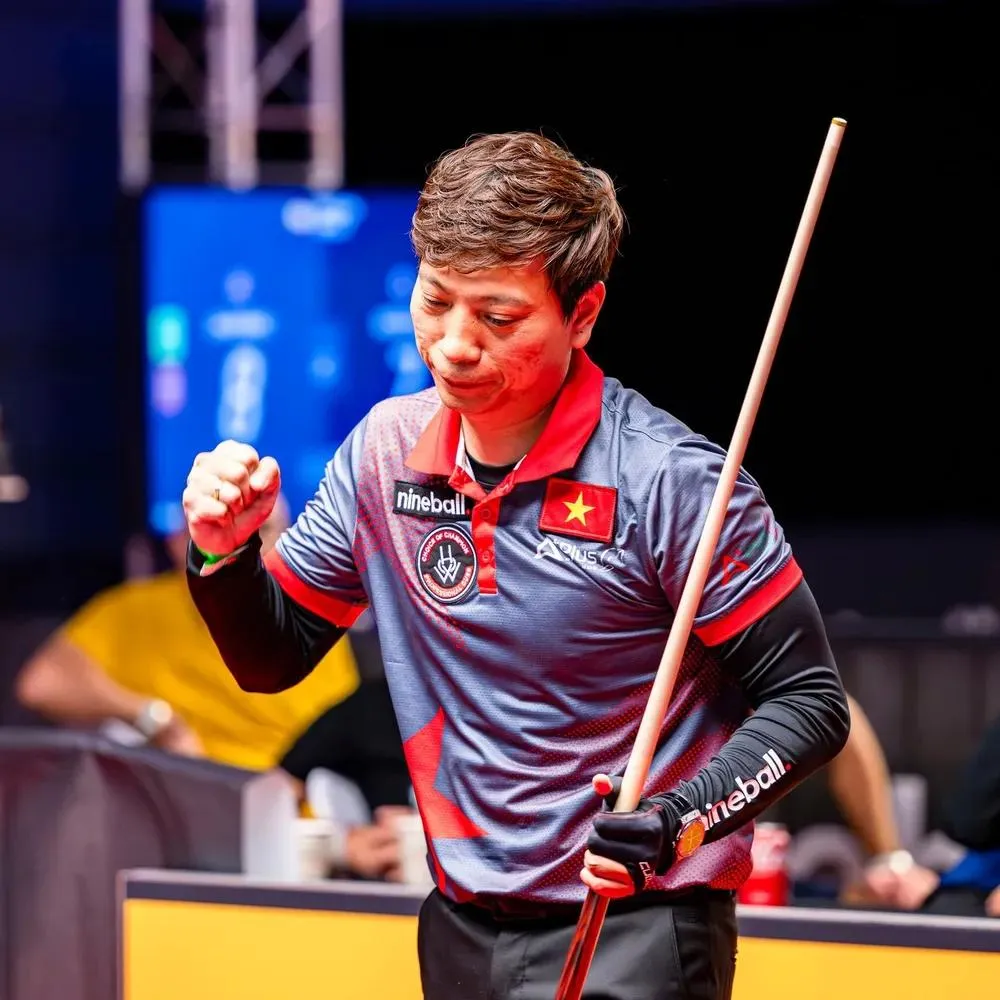 Dương Quốc Hoàng có chiến thắng để đi tiếp tại giải pool 9 bi thế giới 2025. Ảnh: MATCHROOM