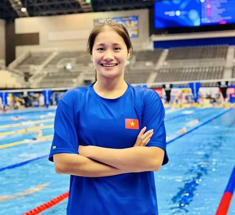 Kình ngư Võ Thị Mỹ Tiên đã thi đấu nội dung 200m hỗn hợp cá nhân ở giải bơi vô địch thế giới 2025. Ảnh: MỸ TIÊN