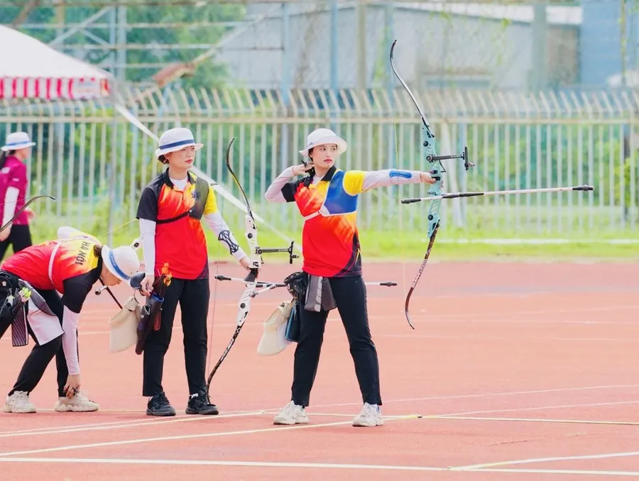 VĐV đã thi đấu sôi nổi tại giải bắn cung vô địch quốc gia 2025. Ảnh: ÁNH NGUYỆT