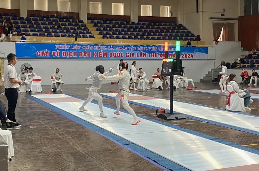 VĐV đấu kiếm cả nước sẽ thi đấu giải vô địch quốc gia 2025 tại Hải Phòng để tranh kết quả cao nhất. Ảnh: MINH MINH