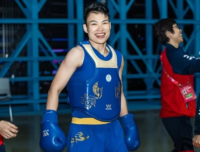 Võ sĩ Nguyễn Thị Thu Thủy đã lọt vào chung kết hạng cân 60kg nữ tại World Games 2025. Ảnh: WORLD WUSHU