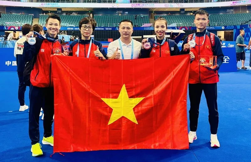 Đội tuyển wushu Việt Nam kết thúc World Games 2025 với 2 HCB và 1 HCĐ. Ảnh: MINH MINH