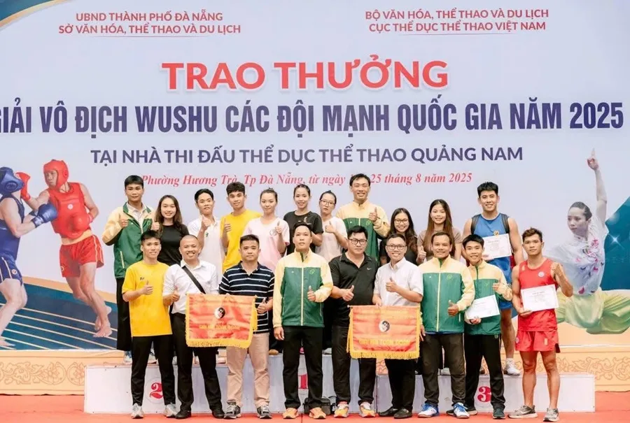 Đội tuyển wushu TPHCM đã có vị trí hạng nhì toàn đoàn giải năm nay. Ảnh: TPHCMWUSHU