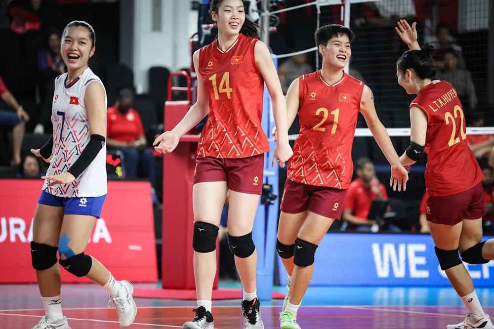 Cầu thủ trẻ Việt Nam được thi đấu quốc tế nhiều sẽ nâng cao trình độ rõ rệt. Ảnh: FIVB