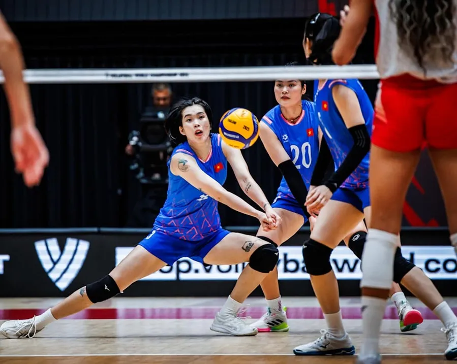 Đội tuyển bóng chuyền nữ Việt Nam sẽ thi đấu với đội Đức vào chiều tối ngày 25-8. Ảnh: FIVB