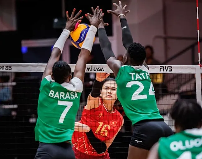 Chủ công Vi Thị Như Quỳnh tiếp tục ghi điểm nhiều nhất cho đội tuyển bóng chuyền nữ Việt Nam. Ảnh: FIVB