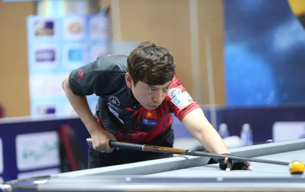 Cơ thủ Dương Quốc Hoàng giành quyền vào vòng chung kết giải pool 10 bi vô địch thế giới 2025 tại TPHCM. Ảnh: WPA