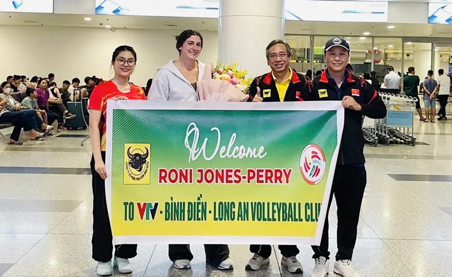 Ngoại binh người Mỹ đã gia nhập đội VTV Bình Điền Long An. Ảnh: VTVBDLA