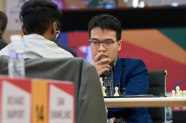 Lê Quang Liêm đang tranh tài World Cup 2025 tại Ấn Độ. Ảnh: FIDE