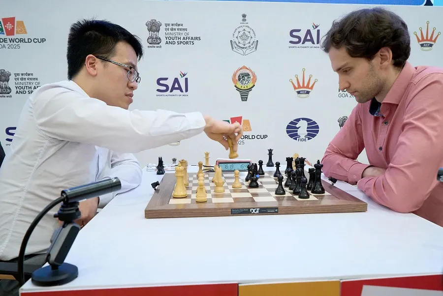 Lê Quang Liêm đã dừng bước sau lượt trận tie-breaks tại vòng 5 của giải đấu. Ảnh: FIDE