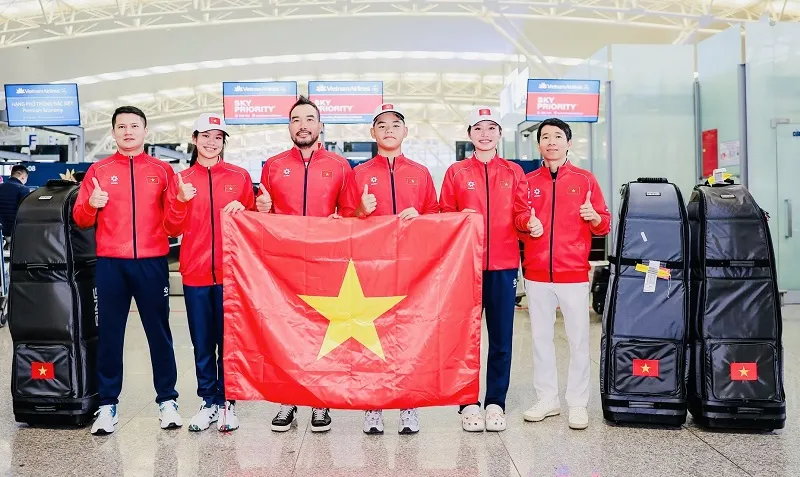 Đội tuyển golf Việt Nam sang Thái Lan chuẩn bị cho SEA Games 33-2025. Ảnh: VGA
