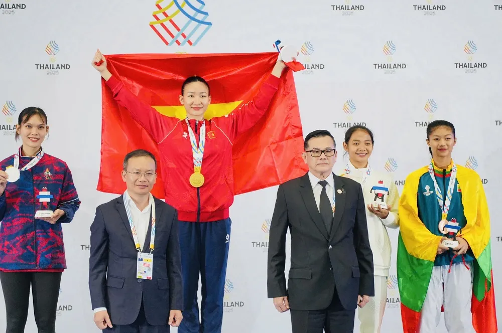 Hoàng Thị Mỹ Tâm đã có tấm HCV tại SEA Games 33-2025. Ảnh: DŨNG PHƯƠNG