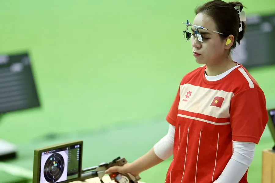 Trịnh Thu Vinh có bài bắn chung kết xuất sắc để vô địch SEA Games 33-2025. Ảnh: DŨNG PHƯƠNG