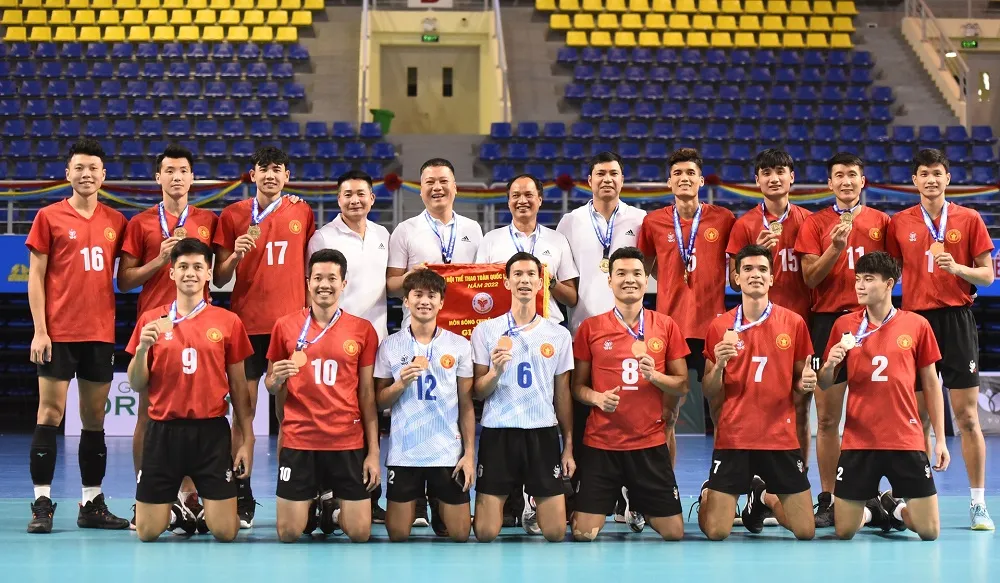 Đội nam Quân đội đã giành HCV tại Đại hội thể thao toàn quốc lần thứ 9-2022. Ảnh: CỤC TDTT VN