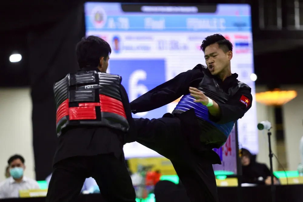 Võ sĩ pencak silat Nguyễn Tấn Sang được đề cử danh sách bầu chọn VĐV tiêu biểu toàn quốc 2025. Ảnh: DŨNG PHƯƠNG