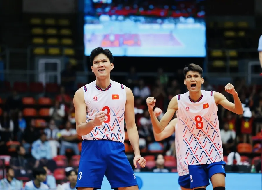 Dương Văn Tiên (3) dự kiến khoác áo đội nam Công an TPHCM ở giải vô địch quốc gia 2026 sau khi chia tay đội Sanest Khánh Hòa. Ảnh: DŨNG PHƯƠNG