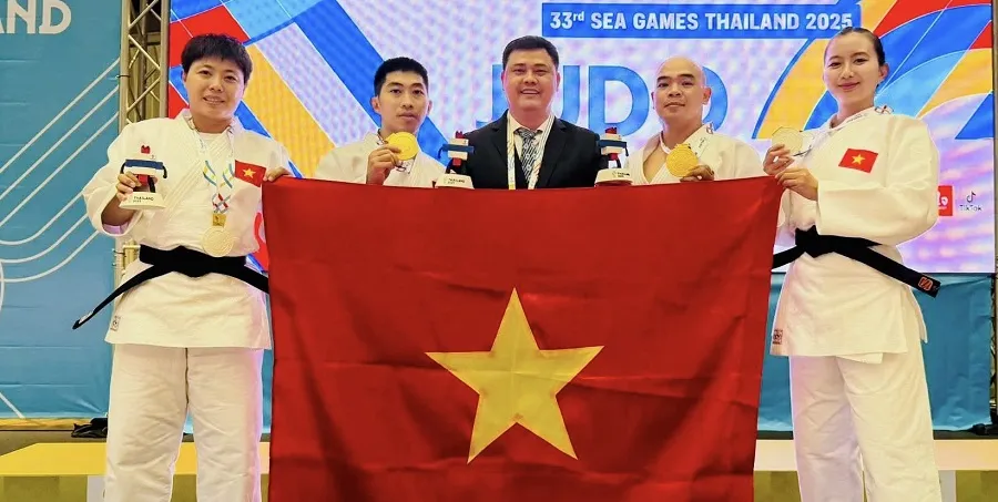 Judo Việt Nam giành 1 HCV tại SEA Games 33-2025 vừa qua. Ảnh: ĐOÀN TTVN