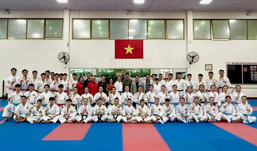 Đội tuyển karate Việt Nam năm 2026 tự tin chuẩn bị chuyên môn hướng tới nhiệm vụ ASIAD 20. Ảnh: MINH CHIẾN