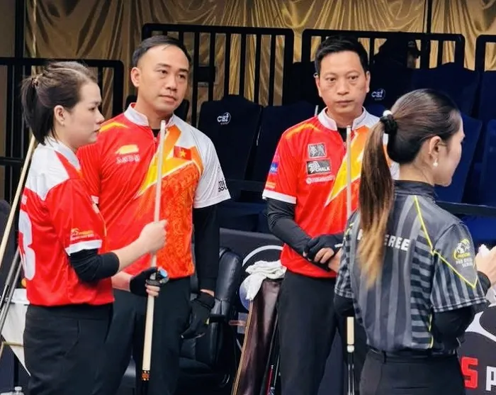 Đội billiards Việt Nam để thua đáng tiếc tại tứ kết giải đấu. Ảnh: HOÀNG SAO