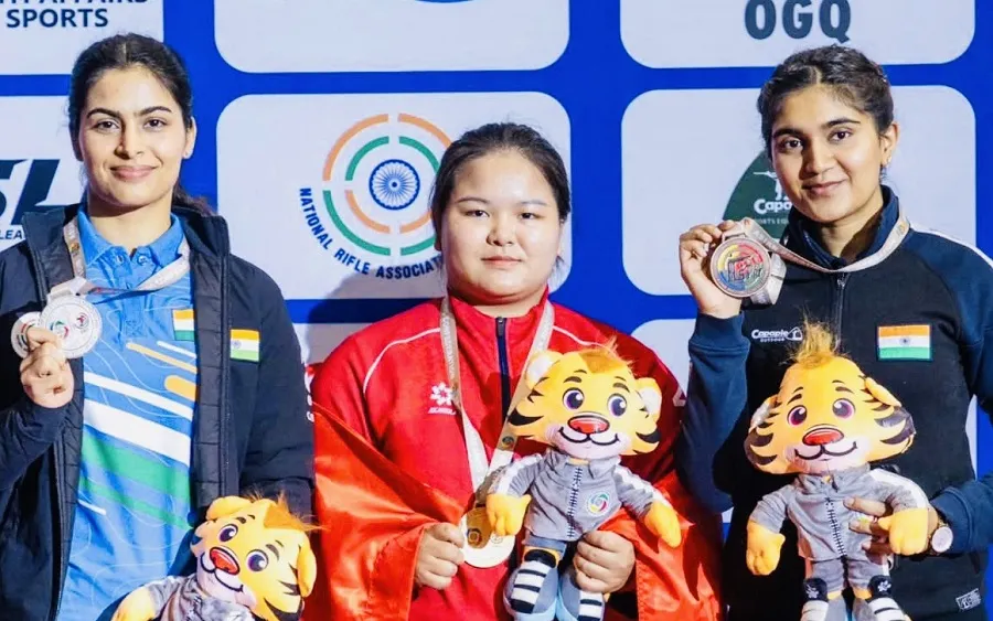 Thùy Trang đã có HCV nội dung 25m súng ngắn thể thao nữ tại giải vô địch súng ngắn, súng trường châu Á 2026. Ảnh: ISSF