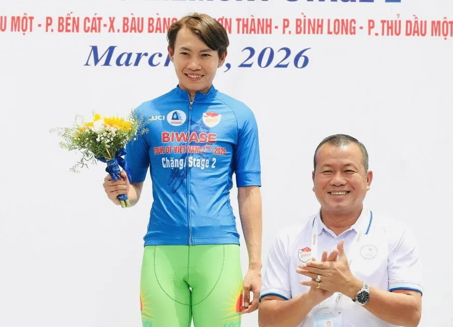 Nguyễn Thị Thật vẫn đang giữ áo Xanh tại cuộc đua. Ảnh: VCF