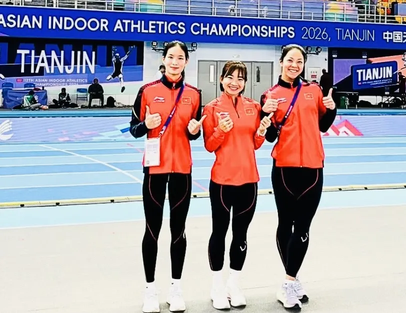 Tuyển thủ điền kinh Việt Nam đã thi đấu giải vô địch châu Á trong nhà 2026 nhưng không vượt chuẩn để tham dự giải vô địch trong nhà thế giới 2026. Ảnh: ĐKVN