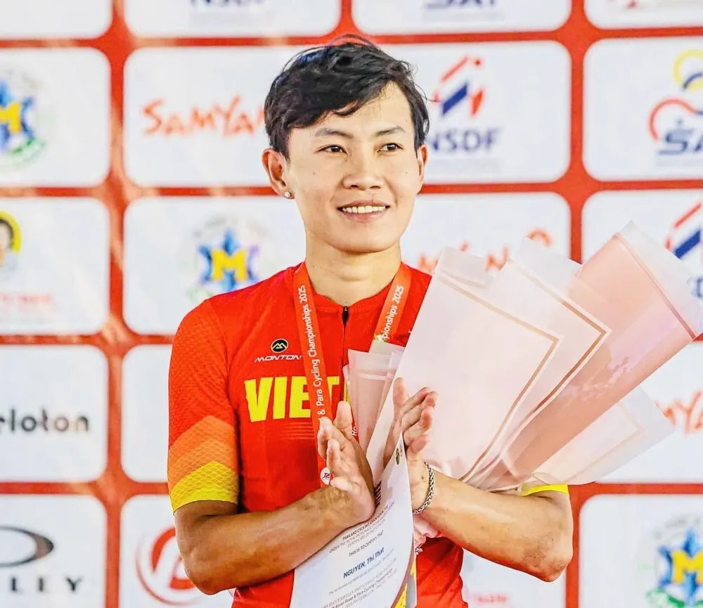 Nguyễn Thị Thật đang là cua-rơ chủ lực của xe đạp đường trường nữ Việt Nam. Ảnh: THAILANDCYCLING