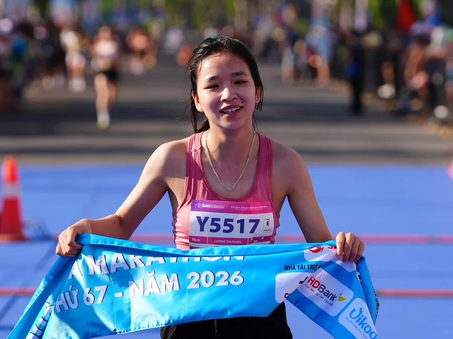 VĐV trẻ Lương Thị Khan là niềm hy vọng ở nội dung chạy dài của điền kinh Việt Nam. Ảnh: TPM