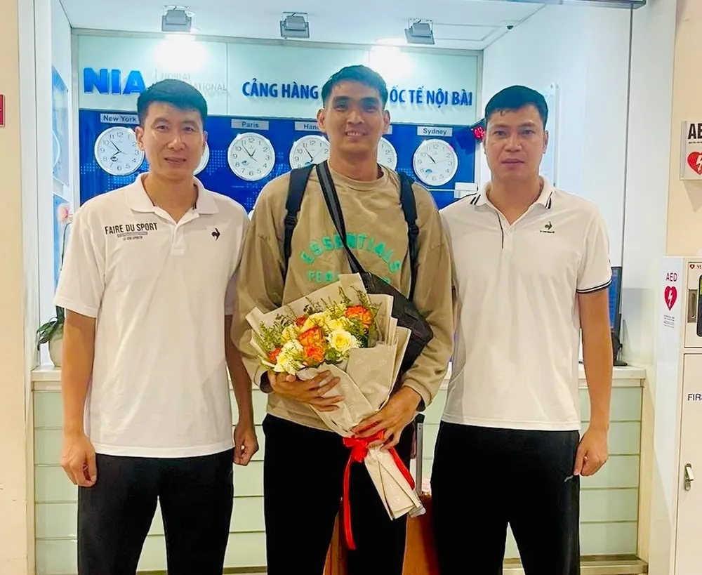 Ngoại binh Rivan (Indonesia) đã đến Đông Anh (Hà Nội) chuẩn bị thi đấu. Ảnh: TCTC