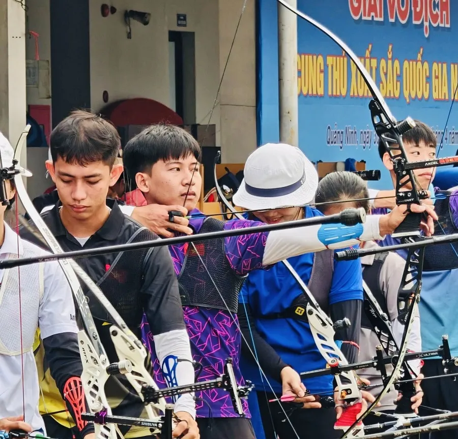 Các cung thủ đã tranh tài quyết liệt tại giải đấu vừa qua ở Quảng Ninh. Ảnh: BANCUNGVN