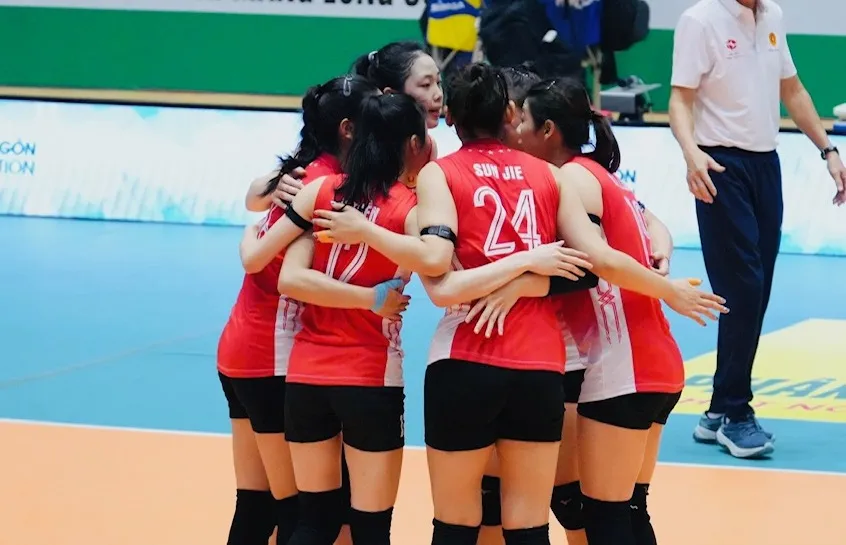 Đội Binh chủng Thông tin sẽ thi đấu lượt trận tiếp theo ở ngày 11-4. Ảnh: VFV