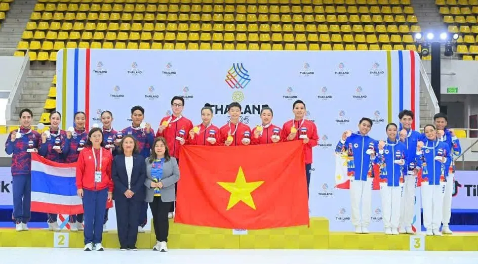 Đội thể dục aerobic Việt Nam từng giành HCV tại SEA Games 33-2025. Ảnh: SEAGAMES2025