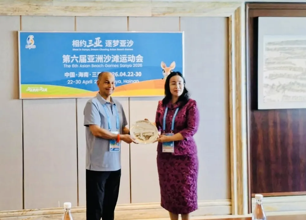 Đại diện của thành phố Đà Nẵng đã làm việc với đại diện OCA hướng tới xin đăng cai Đại hội thể thao bãi biển châu Á lần thứ 9. Ảnh: OLYMPICVIETNAM