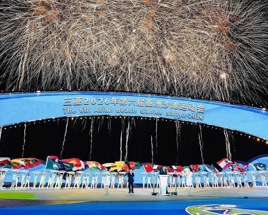 Lễ bế mạc của Đại hội thể thao bãi biển châu Á 2026 đã diễn ra với nhiều chương trình nghệ thuật của chủ nhà Trung Quốc. Ảnh: OCA
