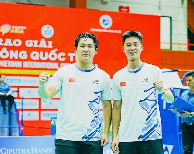 Hai tay vợt Đình Hoàng, Đình Mạnh của cầu lông Việt Nam. Ảnh; BUBADUBADMINTON