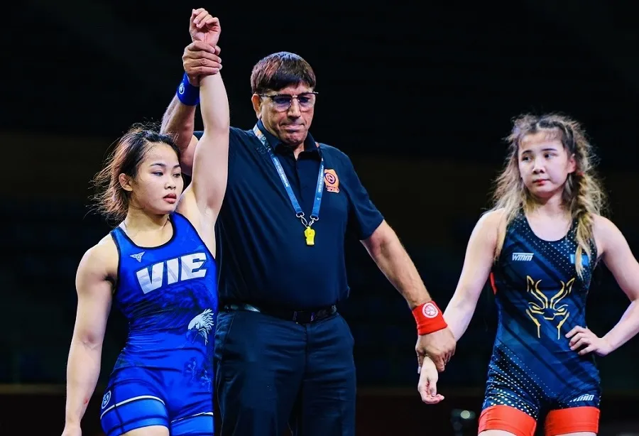 Đỗ Ngọc Linh đã thi đấu xuất sắc ở giải trẻ châu Á 2026. Ảnh: UWW