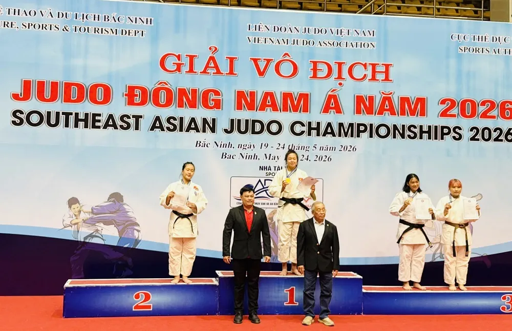 Lương Như Quỳnh giành HCV tại giải vô địch Đông Nam Á 2026 tổ chức ở Bắc Ninh vừa qua. Ảnh: NGUYỄN HỮU