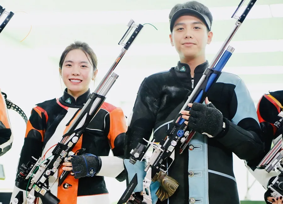 Xạ thủ Mộng Tuyền, Tâm Quang không thành công tại Cúp thế giới 2026 dù đã nỗ lực tìm cơ hội vào chung kết bài bắn. Ảnh: DŨNG PHƯƠNG