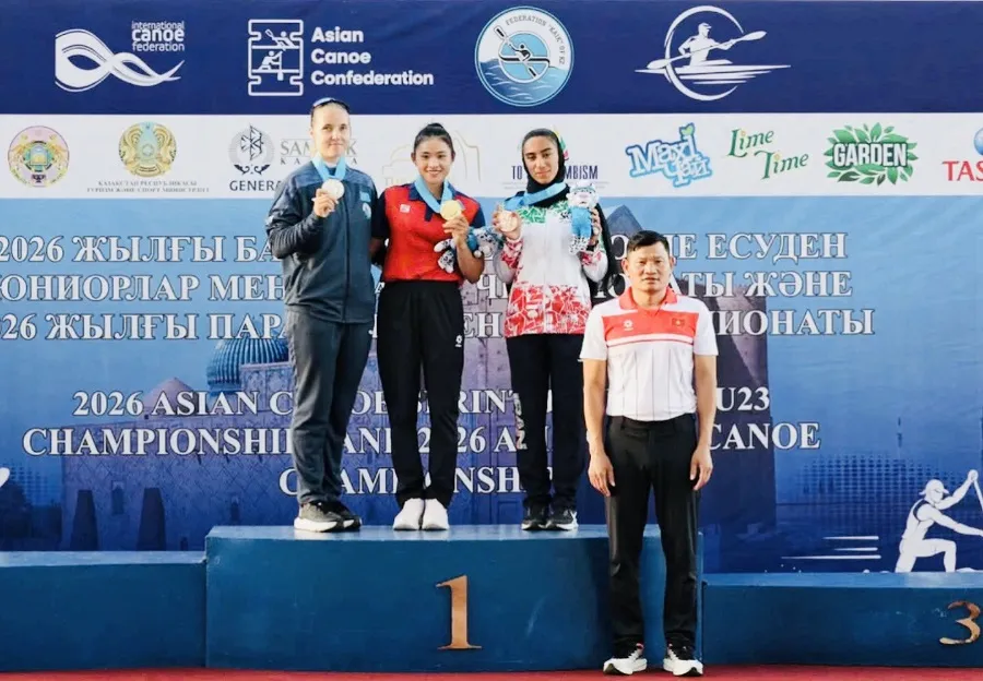 Diệp Thị Hương đang thi đấu xuất sắc tại giải vô địch trẻ châu Á 2026. Ảnh: ACC