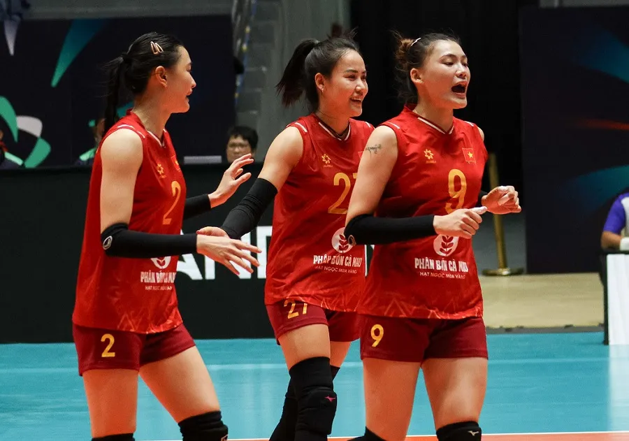Đội tuyển bóng chuyền nữ Việt Nam đã có chiến thắng vất vả trước đối thủ Indonesia. Ảnh: AVC