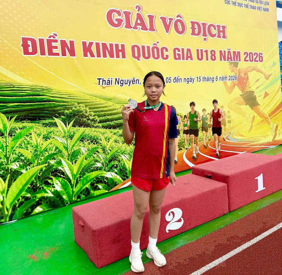 VĐV Vũ Bạch Hà My tại giải đấu trẻ quốc gia 2026. Ảnh: MINH CHIẾN