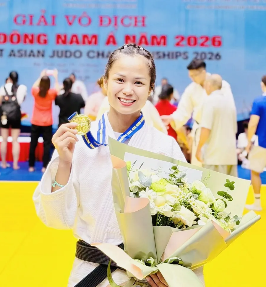 Võ sĩ Tô Thị Trang của đội tuyển judo Việt Nam. Ảnh: TÔ TRANG