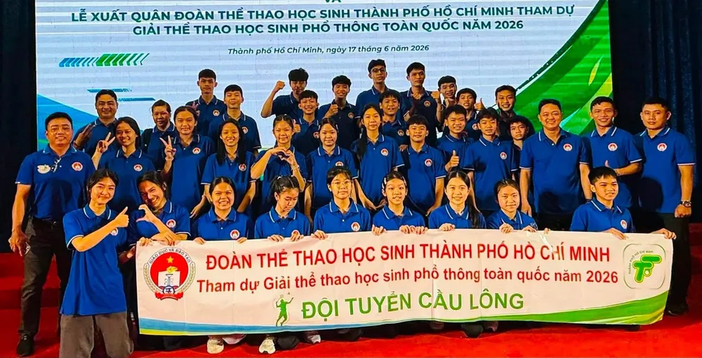 Đoàn thể thao học sinh TPHCM góp mặt giải thể thao học sinh phổ thông toàn quốc 2026. Ảnh: TTTPHCM