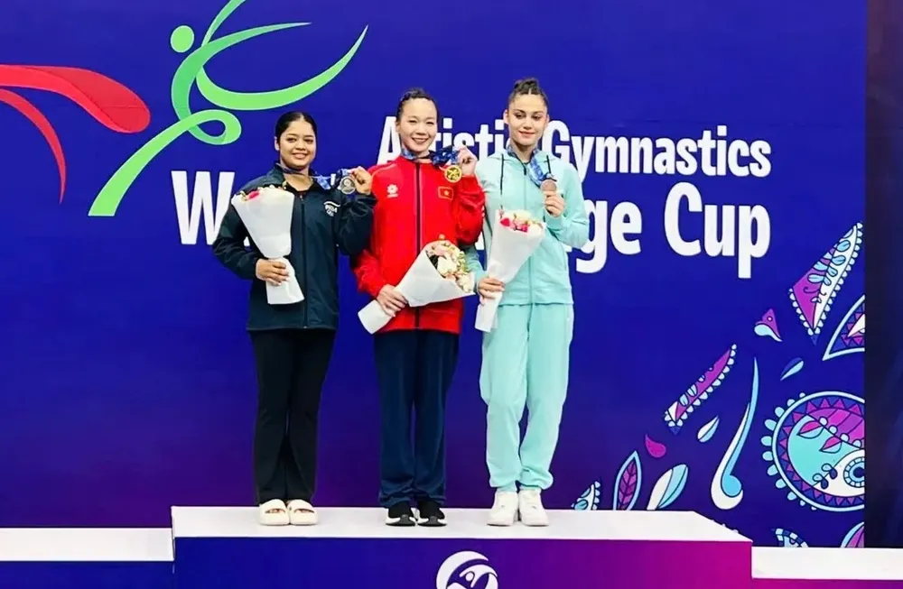 Tuyển thủ Quỳnh Như (giữa) được kỳ vọng sẽ giành suất tham dự ASIAD 20 từ giải vô địch châu Á 2026. Ảnh: MINH SANG