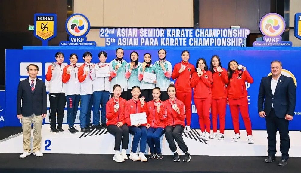 Đội kumite nữ của karate Việt Nam có suất dự World Cup đồng đội 2026. Ảnh: AKF